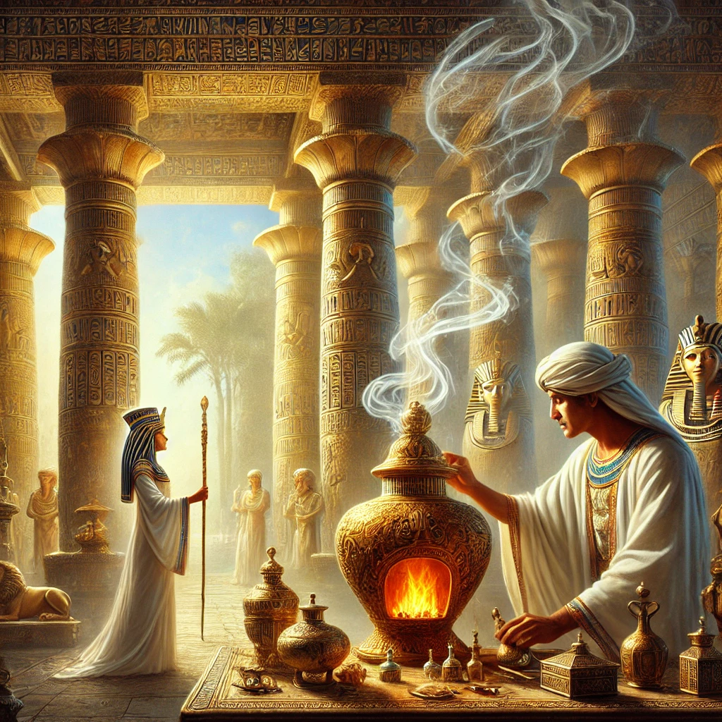 A richly detailed scene of an ancient Egyptian setting