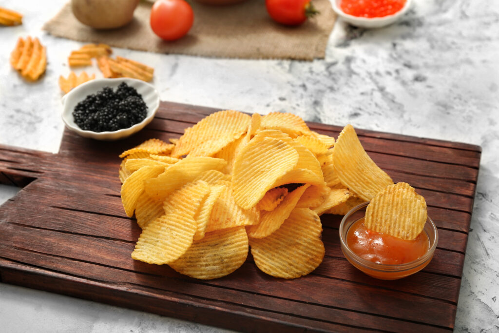 chips and caviar