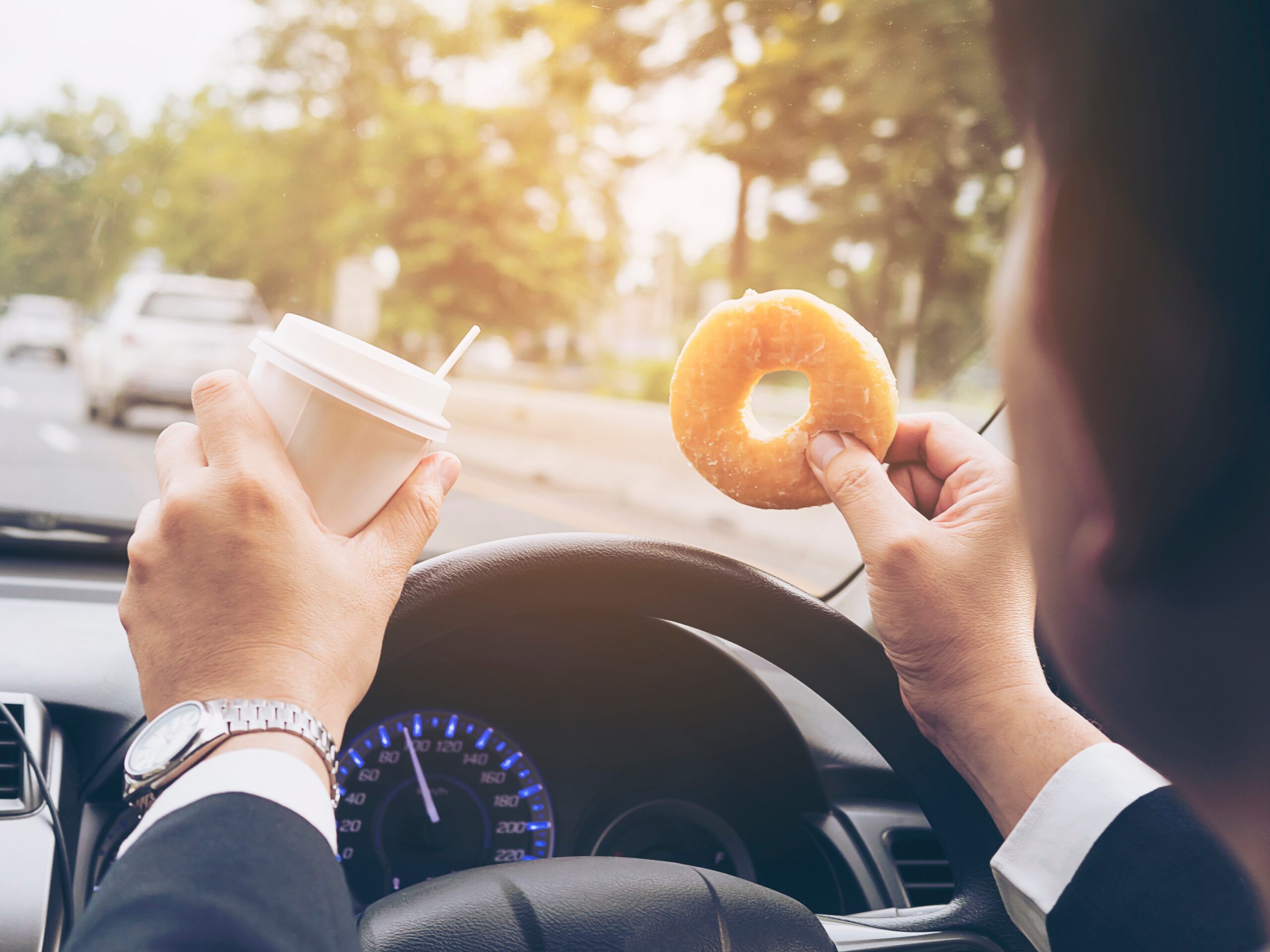 Driver Drops Doughnut — Then Slams Into Traffic