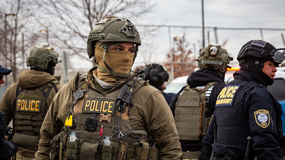 Protesters and federal officers during ICE enforcement operations in the Minneapolis area