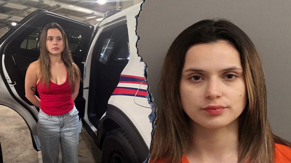 Booking photo of Aralyn Martinez, 24, who was charged with aggravated assault after an alleged confrontation at a 24 Hour Fitness near Spring, Texas.