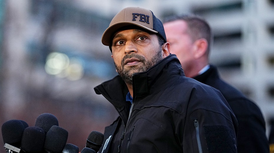 Kash Patel speaks at a press conference in Washington, D.C., referenced in coverage of the Minneapolis incident.