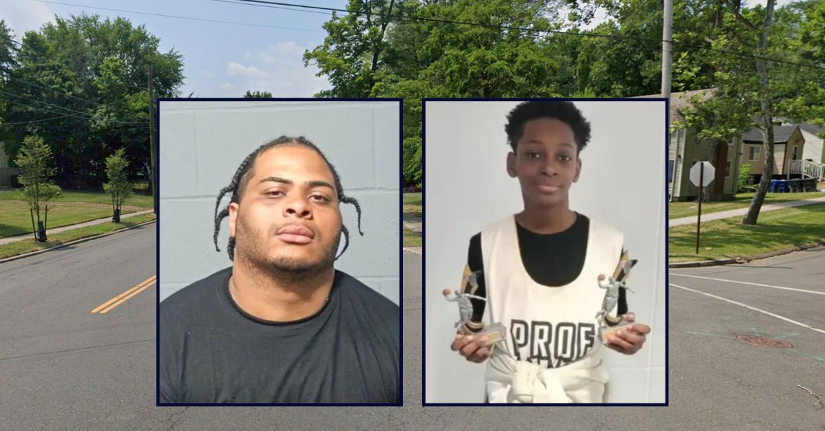 Tyron Davis and Malachi James appear inset against an image of an intersection in Connecticut.