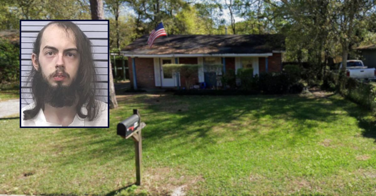 Samuel Prince appears in a booking photo inset against an image of a house in Alabama.