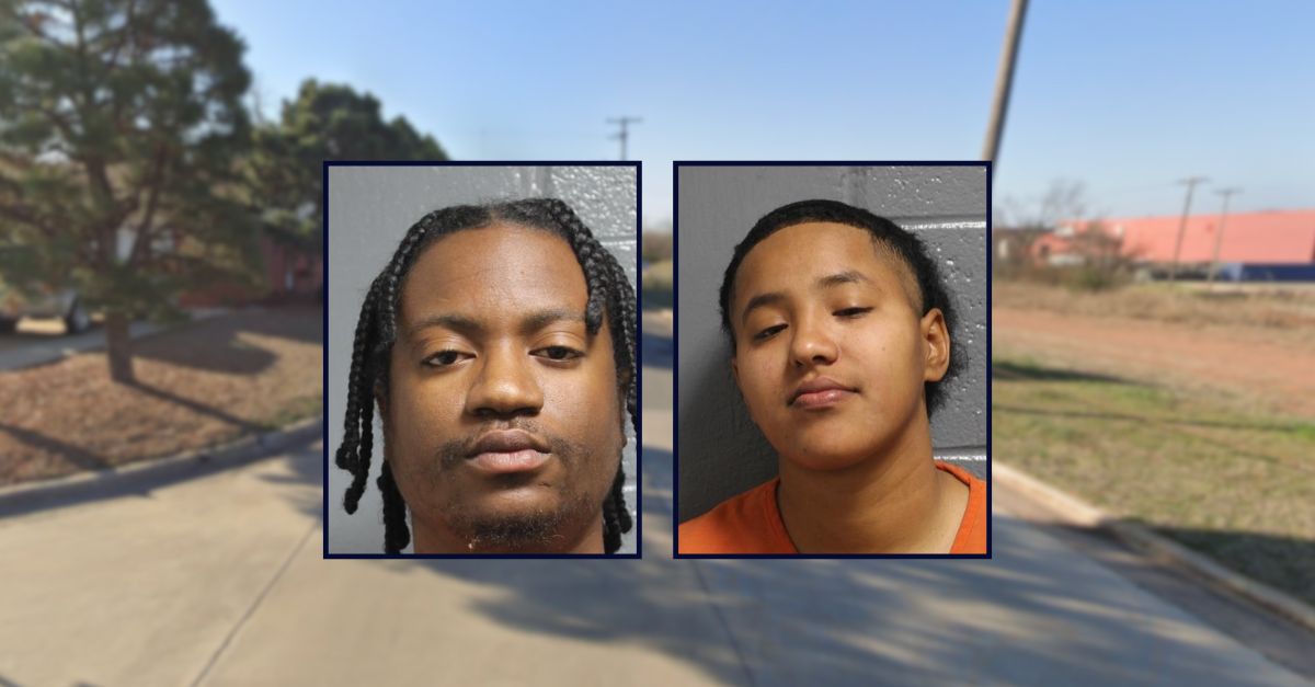 James Kirk and Angel Walzier; background shows the Oklahoma City intersection where Makayla Mitchell died.