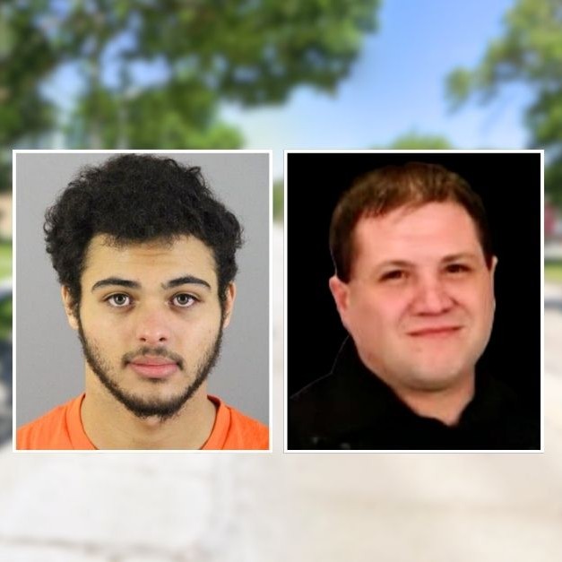 Background: A section of Delafield Street in Waukesha, Wisconsin (Google Maps). Inset left: Ronnie Fuentez (Waukesha County Jail). Inset right: Adam Thompson (Randle-Dable-Brisk Funeral Home). - Law & Crime