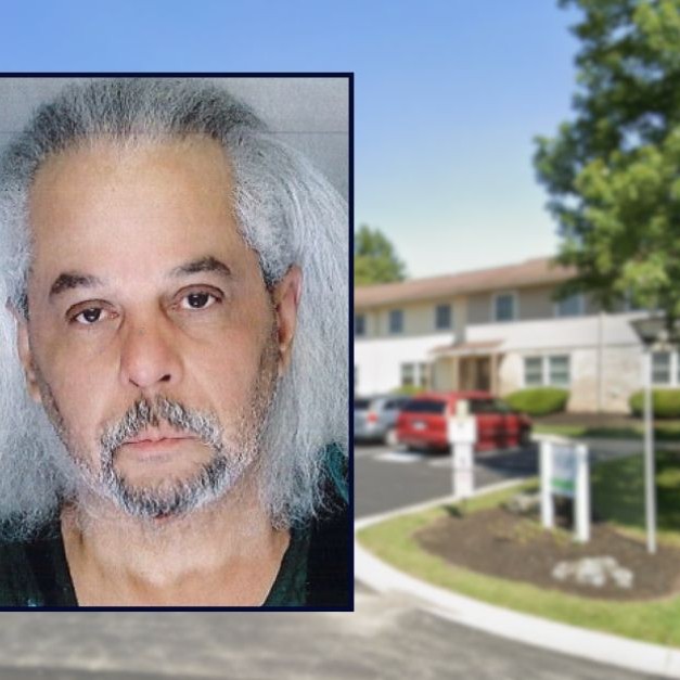 Inset: Santiago Payano-Sanchez (Lancaster County District Attorney's Office). Background: The apartment complex where Santiago Payano-Sanchez shot and killed his wife and her aunt in West Hempfield Township, Pa. (Google Maps). - lawandcrime
