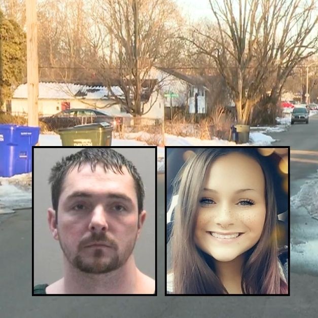 Left inset: Jayme Rogers (Montgomery County Sheriff's Office) Right inset: Jaime Dick (Preble Memory Gardens Funeral Center and Cemetery). Background: The area in Ohio where Jayme Rogers allegedly shot and killed his girlfriend Jaime Dick, a mother of two (WKEF). - lawandcrime