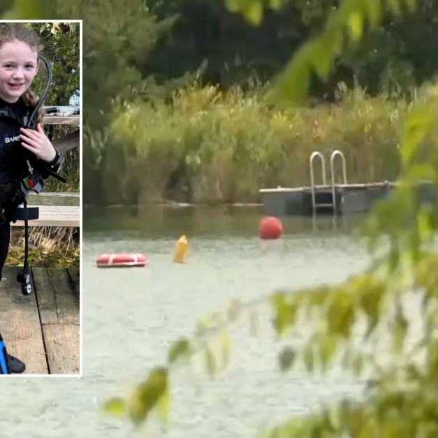 Background: The Scuba Ranch training lake in Terrell, Texas (KDFW/YouTube). Inset: Dylan Harrison (lawsuit). - lawandcrime