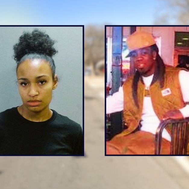 Inset left: Amunique Cavitt (Sedgwick County Jail). Inset right: Norman Carter III (Obituary). Background: The residential street where Cavitt shot and killed Carter in Wichita, Kan. (Google Maps). - lawandcrime