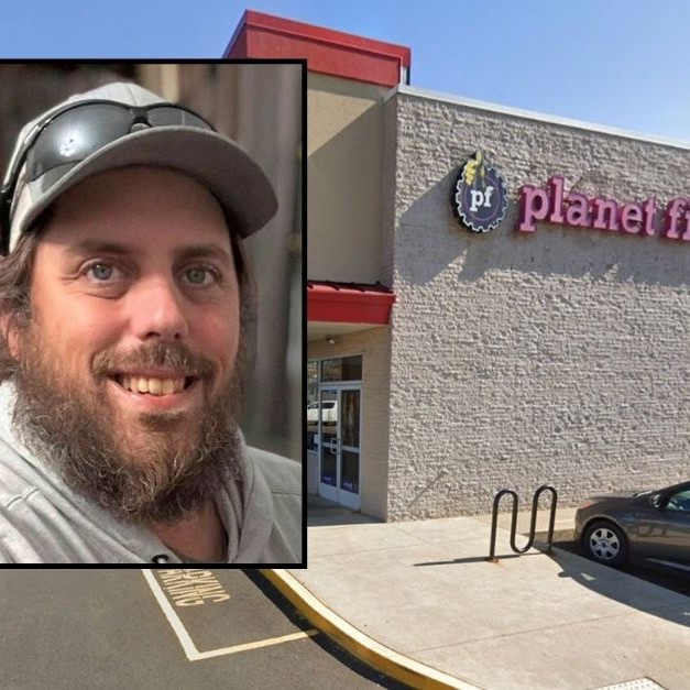 Background: The Planet Fitness at Crossroads Plaza in Mount Pleasant, Pennsylvania (Google Maps). Inset: Steven Heald (Pennsylvania State Police). - lawandcrime