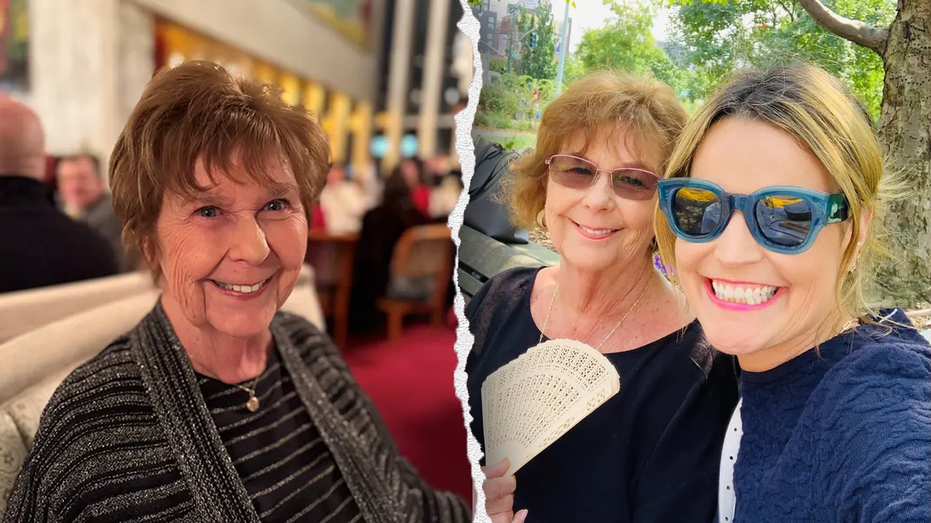 Composite split image of Nancy Guthrie and Savannah Guthrie from Fox News coverage.