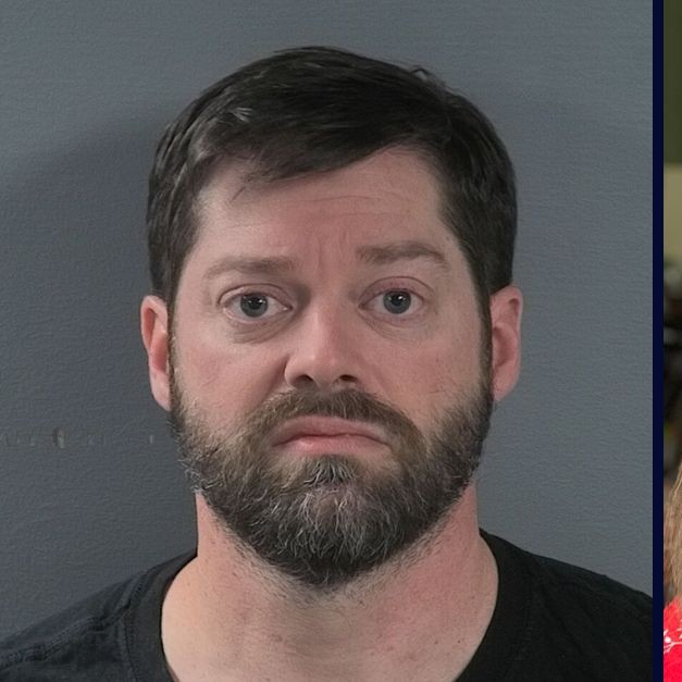 Left: James Martin (Johnson County Jail). Right: Amber Martin (Amber Martin/Facebook). - Law & Crime