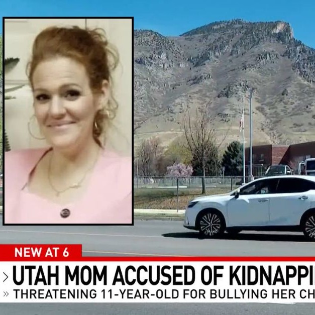 Background: News footage of an elementary school in Provo, Utah (KUTV). Inset: Shannon Tufuga (Facebook). - Mediaite