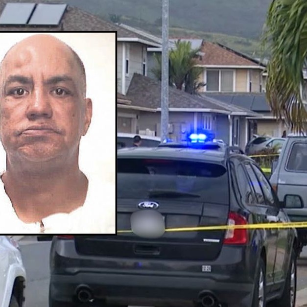 Background: News footage of one of the scenes where John Nihipali allegedly stabbed a woman (KHON). Inset: John Nihipali (Hawaii Department of Corrections and Rehabilitation). - Law & Crime