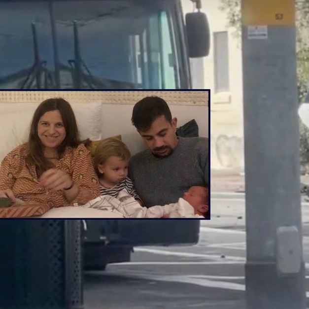 Inset: Diego Cardoso de Oliveira, Matilde Moncado Ramos Pinto, and their 2 children (KGO). Background: The scene of the collision that left the family dead (KGO). - KGO