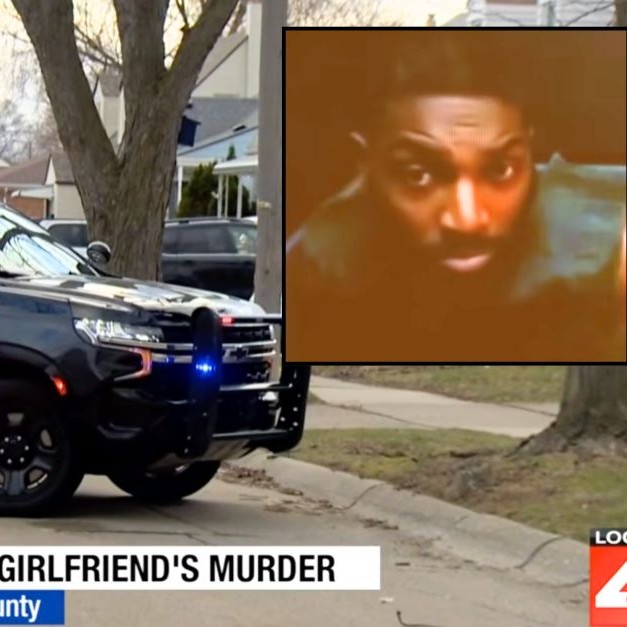 Inset: Zachary Fuqua (Macomb County Jail/WDIV/YouTube). Background: Law enforcement respond to a home on Sterling Street in Warren, Michigan (WDIV/YouTube). - Mediaite